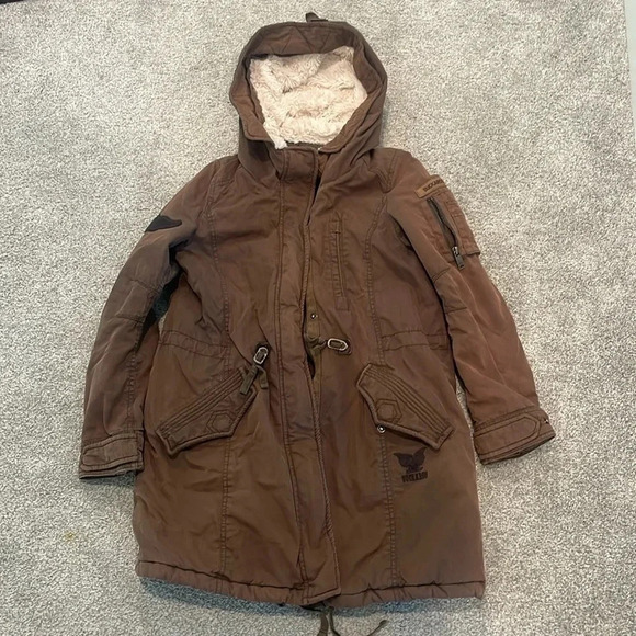 Buckaroo Jeans dark khaki parka size small - Picture 1 of 8